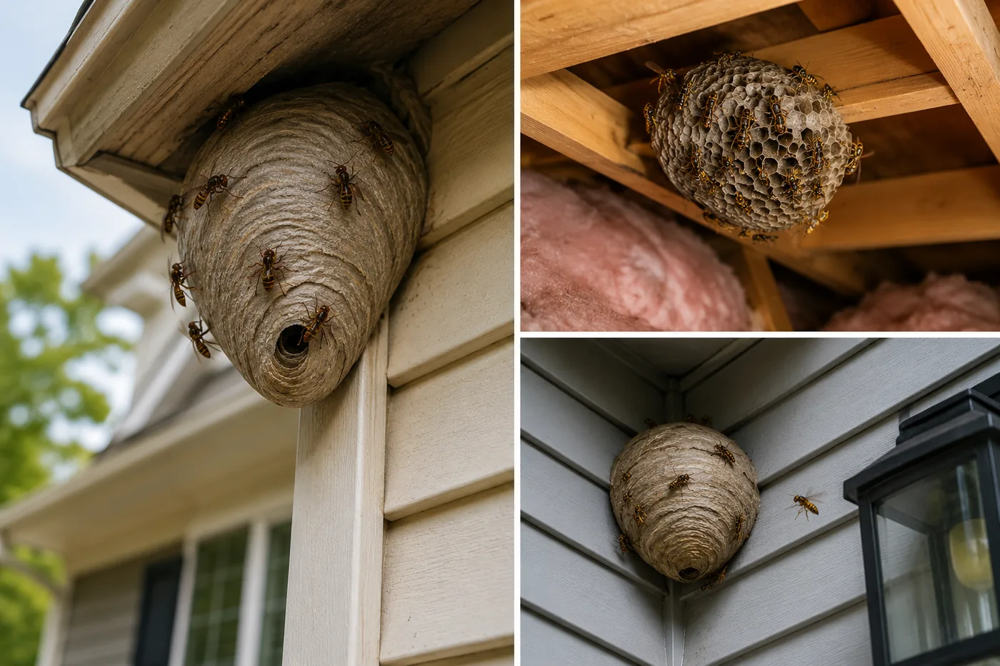 Wasp nest close-up